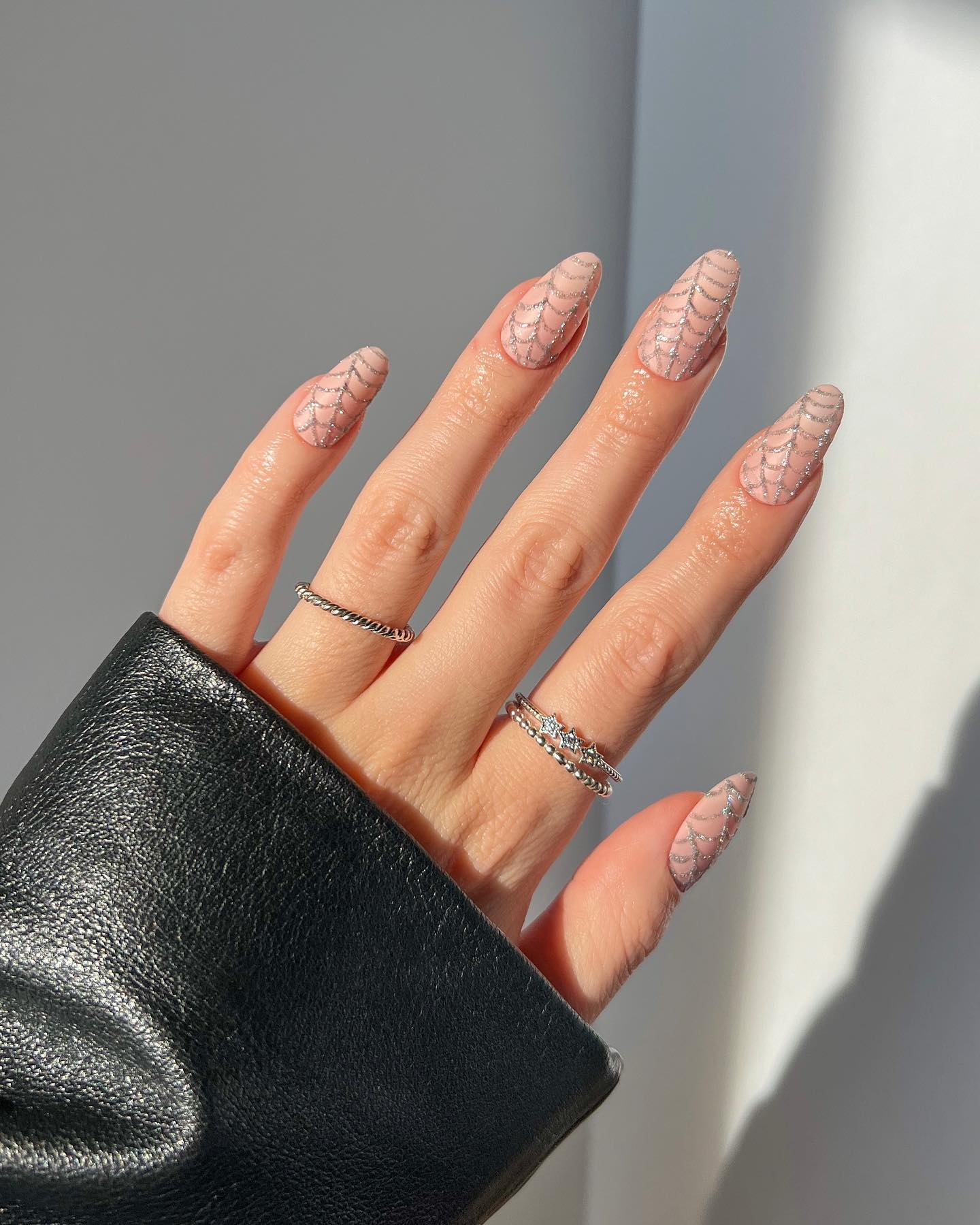 Spider web with glitter tips nail art for halloween - Indian Beauty Forever